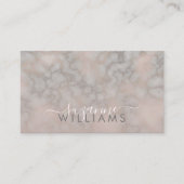Blush Roos en grijze gemarmerde elegantie Visitekaartje (Voorkant)