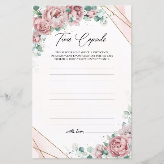 Blush roos Eucalyptus Gold Time Capsule (Voorkant)