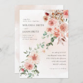 Blush Roos Eucalyptus Greenery Foliage Weddenschap Kaart (Voorkant / Achterkant)