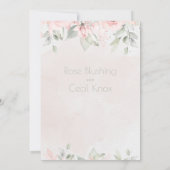 Blush Roos Eucalyptus Greenery Wedding Kaart (Achterkant)
