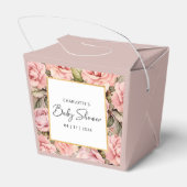 Blush Roos Floral Baby shower Bedankdoosjes (Achterkant)
