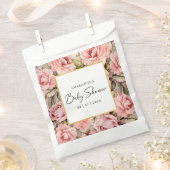 Blush Roos Floral Baby shower Bedankzakje (Geknipt)