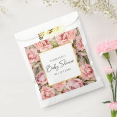 Blush Roos Floral Baby shower Bedankzakje (Gezegeld)