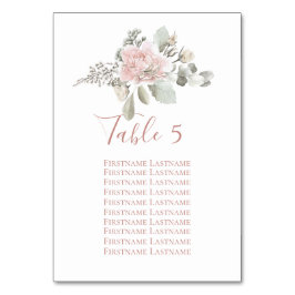 Blush roos floral dusty roos bruiloft-zitkaart kaart