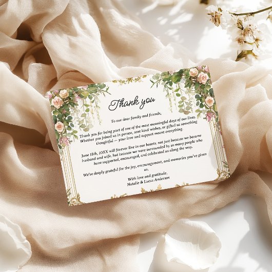 Blush Roos Floral & Greenery Dank u kaart