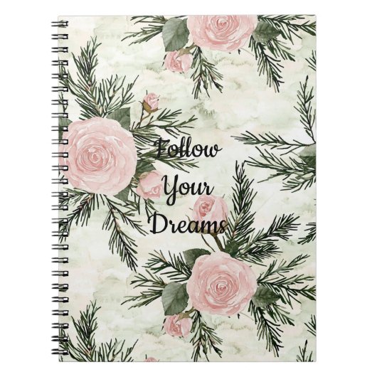 Blush Roos Floral Notitieboek (Voorkant)