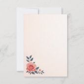 Blush Roos Floral Wedding Save the Date Kaart (Achterkant)