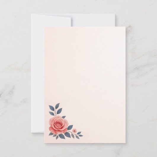 Blush Roos Floral Wedding Save the Date Kaart (Achterkant)