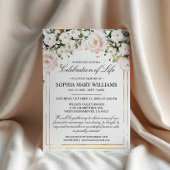 Blush Roos Flowers begrafenisviering van het leven Kaart