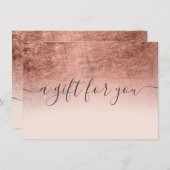 Blush roos folie ombre gift certificaat (Voorkant / Achterkant)