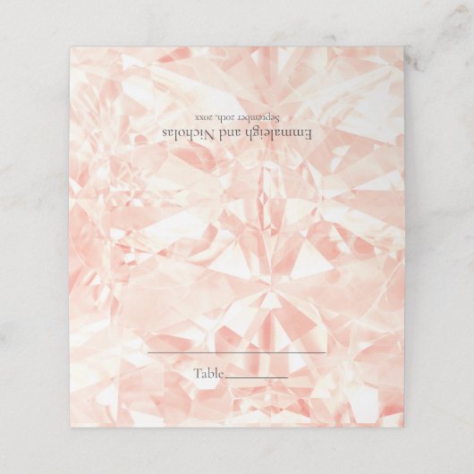 Blush Roos Gemstone Cut Wedding Plaatskaartje (Buitenkant ongevouwen)