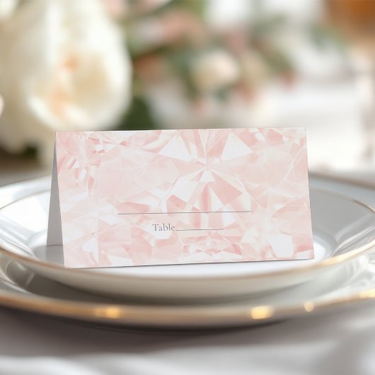 Blush Roos Gemstone Cut Wedding Plaatskaartje