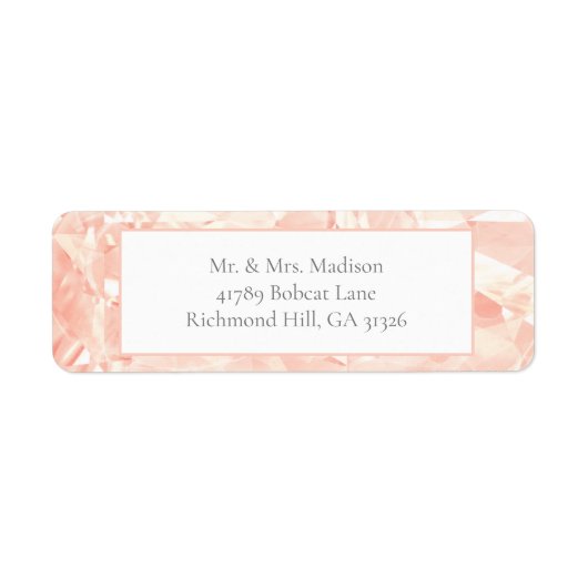Blush Roos Gemstone Return Address Labels (Voorkant)