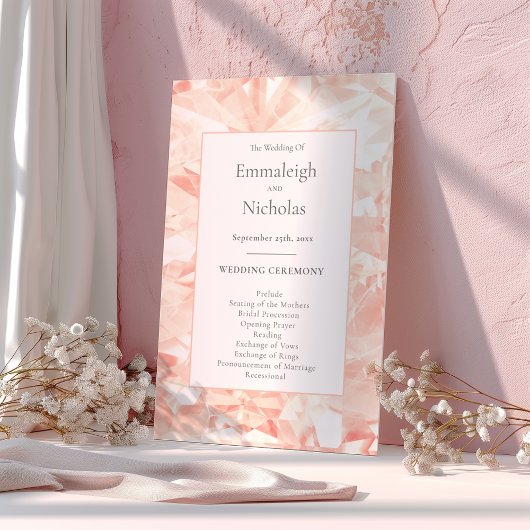 Blush Roos Gemstone Wedding Programs