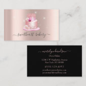 Blush Roos Glitter Folie Cake Bakery Pastry Shop Visitekaartje (Voorkant / Achterkant)