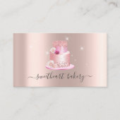 Blush Roos Glitter Folie Cake Bakery Pastry Shop Visitekaartje (Voorkant)