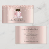 Blush Roos glitter Folie Cake Bakery Shop Visitekaartje (Voorkant / Achterkant)