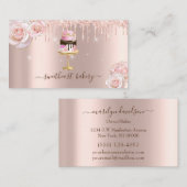 Blush Roos glitter Folie Cake Bakery Shop Visitekaartje (Voorkant / Achterkant)