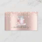 Blush Roos glitter Folie Cake Bakery Shop Visitekaartje (Voorkant)
