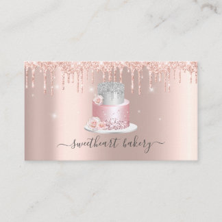 Blush Roos glitter Folie Cake Bakery Shop Visitekaartje