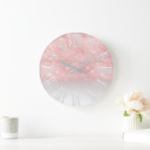 Blush Roos Glitter Ombre White Spark Princess Grote Klok (Huis)