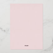 Blush & Roos Gold 90e verjaardag Folie Uitnodiging (Achterkant)