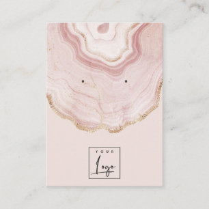 Blush Roos Gold Agate Marble Logo Earning Display Visitekaartje