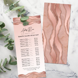 Blush Roos Gold Agate Schoonheidssalon prijslijst Reclamekaart