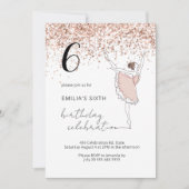 Blush Roos Gold Ballerina Ballet Dancer Birthday Kaart (Voorkant)