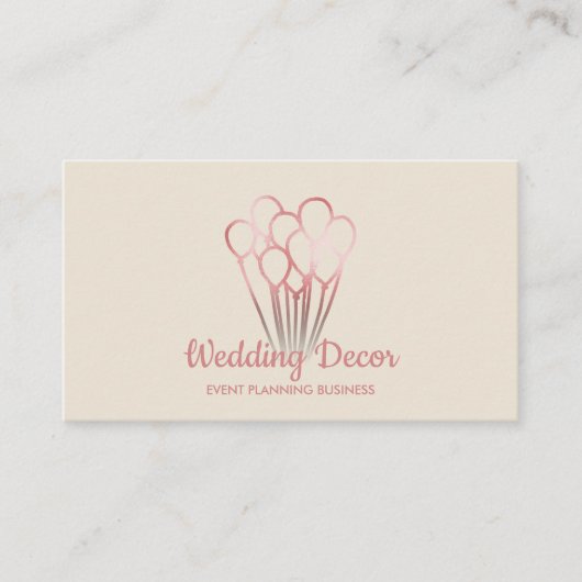 Blush Roos Gold ballon Event Planner Social Media Visitekaartje (Voorkant)