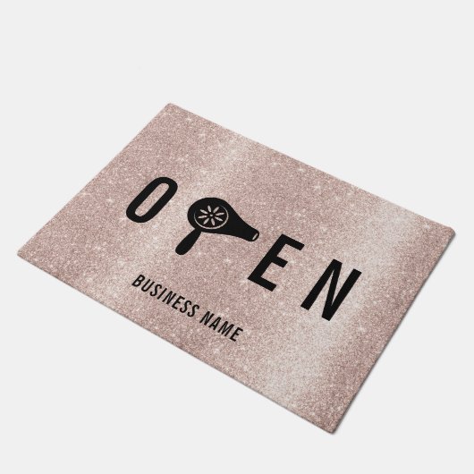 Blush Roos Gold Blow Dry Bar Hair Salon Welkom Deurmat (Schuin)
