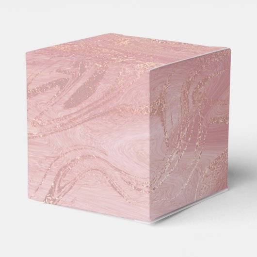 Blush Roos Gold Blush Pink Marble Favor Gift Bedankdoosjes (Achterkant)