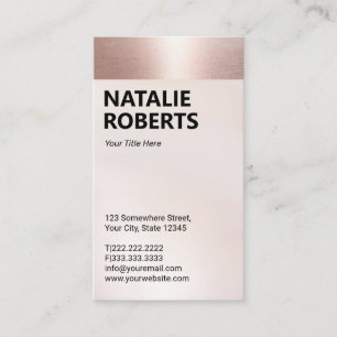 Blush Roos Gold Border Modern Bold Name Visitekaartje