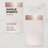 Blush Roos Gold Border Modern Bold Name Visitekaartje (Voorkant / Achterkant)
