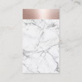 Blush Roos Gold Border Moderne witte marmer Visitekaartje (Achterkant)