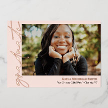 Blush Roos Gold Calligrafie Foto Afstuderen