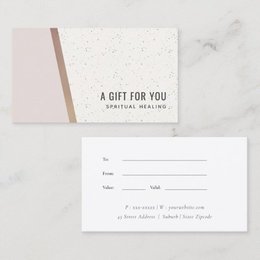 Blush Roos Gold Ceramic Geometric Gift Certificate Visitekaartje (Voorkant / Achterkant)