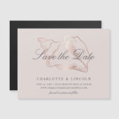 Blush & Roos Gold Conch Weddenschap Bewaar de datu Magnetische Uitnodiging (Voorkant / Achterkant)