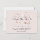 Blush & Roos Gold Conch Weddenschap Bewaar de datu Magnetische Uitnodiging (Voorkant)