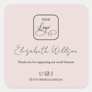 Blush Roos Gold Custom Promotion Business Logo Vierkante Sticker