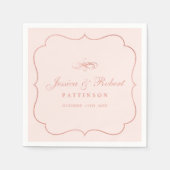Blush & Roos Gold | Elegant Classic Wedding Napkin Servet (Voorkant)