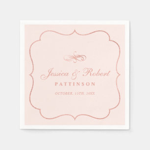 Blush & Roos Gold   Elegant Classic Wedding Napkin Servet