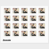 Blush & Roos Gold Elegant Script Dank u Foto Vierkante Sticker (Vel)