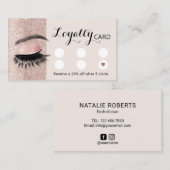 Blush Roos Gold Eyelash Extensions Lash Salon Klantenkaartje (Voorkant / Achterkant)