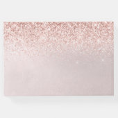 Blush Roos Gold faux Glitter Wedding Guestbook Gastenboek (Achterkant)