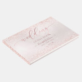 Blush Roos Gold faux Glitter Wedding Guestbook Gastenboek (Hoek)