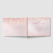 Blush Roos Gold faux Glitter Wedding Guestbook Gastenboek (Volledig)