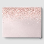 Blush Roos Gold faux Glitter Wedding Guestbook Gastenboek (Achterkant)