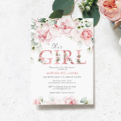 Blush & Roos Gold Floral Baby shower Kaart