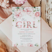 Blush & Roos Gold Floral Baby shower Kaart
